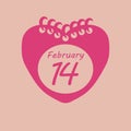 calendar marked on valentine's day. Vector illustration decorative background design