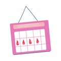 Calendar with marks for womans menstruation period dates