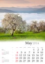 2014 Calendar. May.