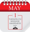 Calendar may therapeutic massage awareness day