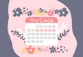The calendar menstrual cycle. Menstruation calendar. Monthly period. Write calendar. Vector illustration flat design. Isolated on