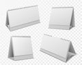 Calendar mockup. Blank organizer with white paper pages for event reminder, message, desktop office calendar realistic