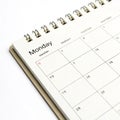 Calendar Monday simple object isolated on white background Royalty Free Stock Photo