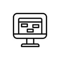 Calendar monitor icon. Simple line, outline vector elements of almanac icons for ui and ux, website or mobile application