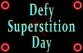 calendar of month, Defy Superstition Day. holidays of September, on black background Royalty Free Stock Photo