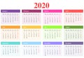 Calendar 2020