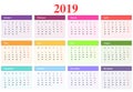 Calendar 2019