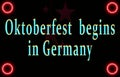 calendar of month, Oktoberfest begins in Germany. holidays of September, on black background