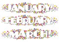 Calendar Months Newsletter Decorative January February March