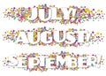 Calendar Months Newsletter Decorative July August September