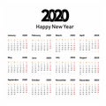 Calendar 2020 - Most Used Calendar 2020 Royalty Free Stock Photo