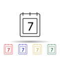 the calendar multi color style icon. Simple thin line, outline vector of web icons for ui and ux, website or mobile application