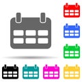 the calendar multi color style icon. Simple thin line, outline vector of web icons for ui and ux, website or mobile application