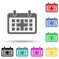 the calendar multi color style icon. Simple thin line, outline vector of web icons for ui and ux, website or mobile application