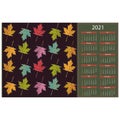 Calendar for 2021 autumn leaf fall