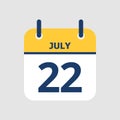 Calendar 22nd of July