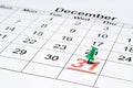 A calendar with New Year's eve marked Royalty Free Stock Photo