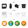 Calendar, newborn, stomach massage, artificial feeding. Pregnancy set collection icons in black,flat,outline style