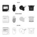 Calendar, newborn, stomach massage, artificial feeding. Pregnancy set collection icons in black,monochrome,outline style