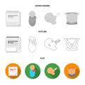 Calendar, newborn, stomach massage, artificial feeding. Pregnancy set collection icons in flat,outline,monochrome style