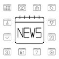 Calendar, news flat vector icon in calendar pack Royalty Free Stock Photo