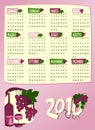 Calendar of next year. Italian language