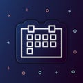 The calendar nolan button icon. Simple thin line, outline vector of web icons for ui and ux, website or mobile application