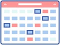 Calendar with notes for scheduling meeting or holidays. Timetable, schedule for time management Royalty Free Stock Photo