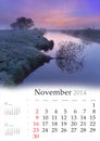 2014 Calendar. November.