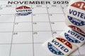 Calendar with November 3rd market with I voted today sticker Royalty Free Stock Photo