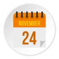 Calendar november twenty fourth icon circle