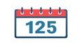 Calendar with Number 125 for Scheduling and Events, vector design Generative AI Royalty Free Stock Photo