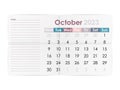 Calendar October 2023