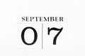 Labor Day September 7 2020 calendar on white background