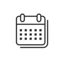 Calendar organizer icon in flat style. Appointment event vector illustration on white isolated background. Month deadline business