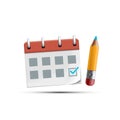 Calendar or organizer icon with green check mark