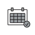 Calendar organizer icon. Vector illustration, flat design
