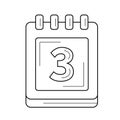 Calendar organizer line icon.