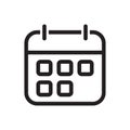 Calendar outline icon vector for your web site design, logo, app, UI. Vector illustration