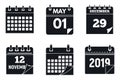 Calendar page icons set, simple style Royalty Free Stock Photo