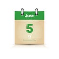 Calendar Page 5 June World Environment Day Ecology Protection Holiday Greeting Card