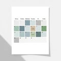 Calendar page with a minimalist design featuring a grid layout for the days of the Royalty Free Stock Photo