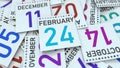 Calendar page shows February 24 date. 3D rendering