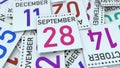 Calendar page shows September 28 date. 3D rendering Royalty Free Stock Photo