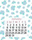 Calendar Page Template For January Year 2023 In Simple Minimalist Styl