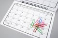 Calendar and Paper Clips Royalty Free Stock Photo