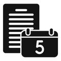 Calendar paper report icon simple vector. Business document