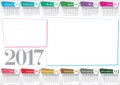Calendar 2017 with 2 photo frames Royalty Free Stock Photo