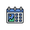 Calendar picture icon. Simple color with outline vector elements of almanac icons for ui and ux, website or mobile application