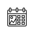 Calendar picture icon. Simple line, outline vector elements of almanac icons for ui and ux, website or mobile application